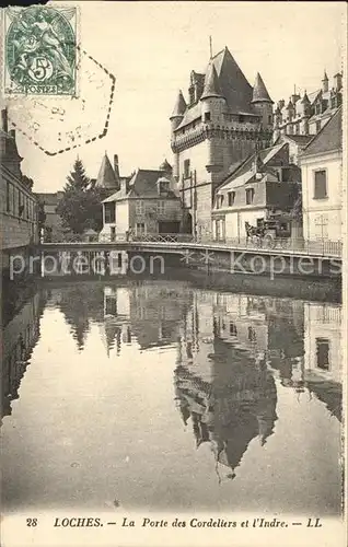 Loches Indre et Loire La Porte des Cordeliers et l Indre Kat. Loches