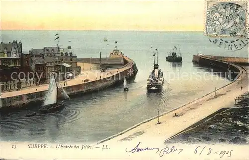 Dieppe Seine Maritime Entree des Jetees Bateaux Kat. Dieppe