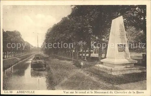 Abbeville Somme Canal Monument du Chevalier de la Barre Kat. Abbeville