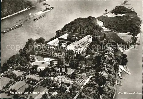 Nonnenwerth Rheininsel Kloster Luftbild Kat. Remagen