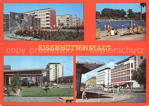 Eisenhuettenstadt Wohnkomplex am Froebelring Schwimmbad Leninallee Strasse der Republik Kat. Eisenhuettenstadt