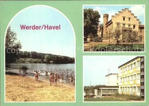 Werder Havel Badestelle des Pionierslager Tschoibalsan Glindower See Schloss Petzow  Kat. Werder