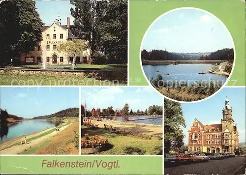 Falkenstein Vogtland Schloss Talsperre Sperrmauer Rathaus  Kat. Falkenstein Vogtland