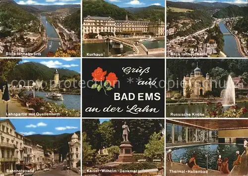 Bad Ems Quellenturm Russische Kirche Kaiser Wilhelm Denkmal  Kat. Bad Ems