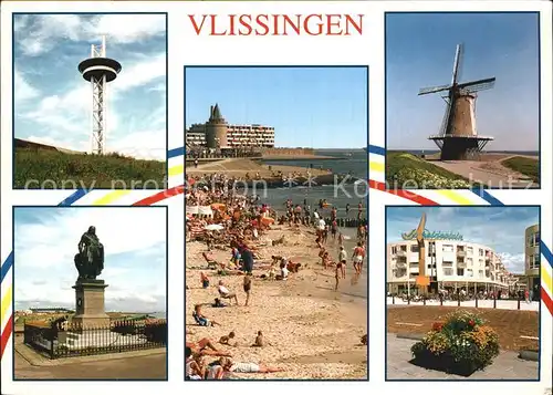 Vlissingen Strand Denkmal Windmuehle  Kat. Vlissingen