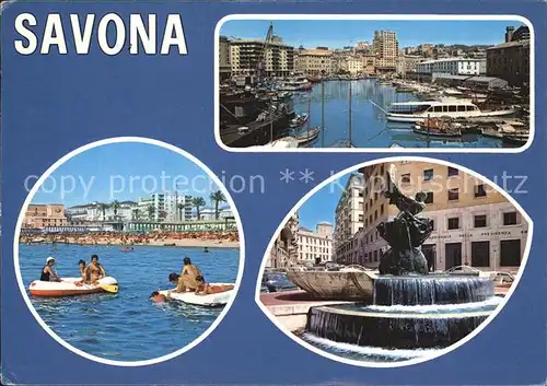Savona Liguria Brunnen Hafen  Kat. Savona