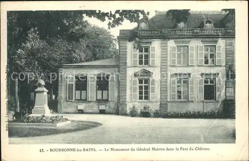 Bourbonne les Bains Haute Marne Monument du General Maistre Parc du Chateau Kat. Bourbonne les Bains