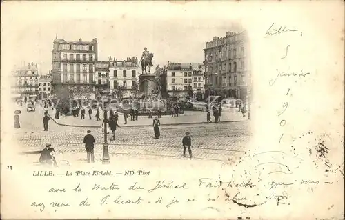 Lille Nord Place Richebe Monument Reiterstandbild Kat. Lille