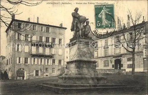 Annonay Statue des Freres Montgolfier Monument Kat. Annonay