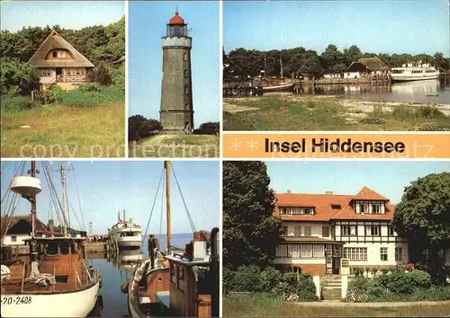 Insel Hiddensee Kloster Fischerhaus Leuchtturm Hafen HO Gaststaette Dornbusch Kat. Insel Hiddensee