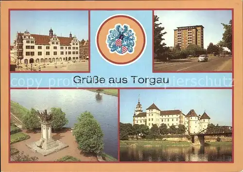 Torgau Rathaus Hochhaus Eilenburger Strasse Denkmal Schloss Hartenstein Kat. Torgau