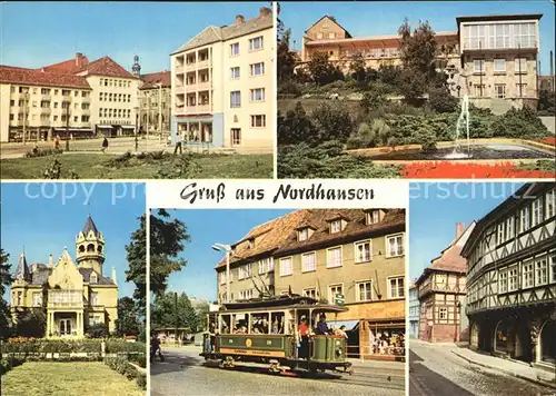 Nordhausen Thueringen Rautenstrasse Meyenburgmuseum Historische Strassenbahn Barfuesserstrasse Kat. Nordhausen Harz