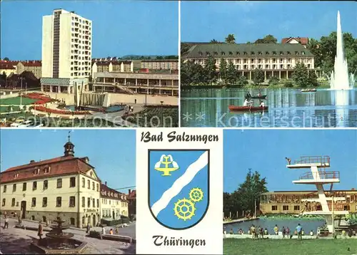 Bad Salzungen Leninplatz Kurhaus Burgsee Rathaus Markt Schwimmbad Kat. Bad Salzungen