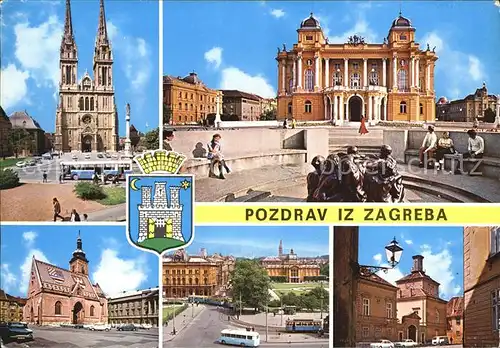 Zagreb Kathedrale Markuskirche Nationaltheater Kat. Zagreb