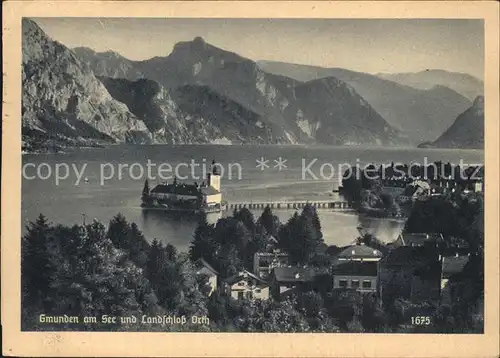 Gmunden Salzkammergut See Landschloss Orth Kat. Gmunden