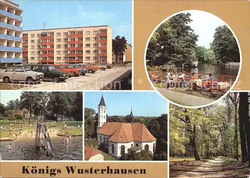 Koenigs Wusterhausen Heinrich Heine Strasse HO Gaststaette Zur Schleuse Strandbad Kirche Kat. Koenigs Wusterhausen