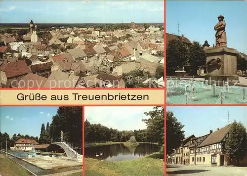 Treuenbrietzen Sabinchenbrunnen Freibad Schwanenteich Bibliothek Kat. Treuenbrietzen
