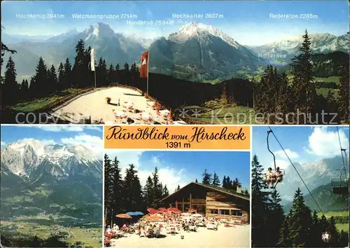 Ramsau Berchtesgaden Rundblick vom Hirscheck mit Sesselbahn  Kat. Ramsau b.Berchtesgaden