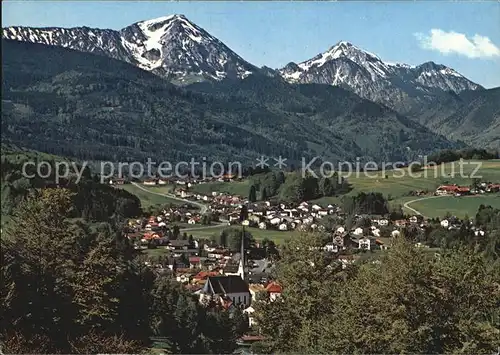 Siegsdorf Oberbayern Panorama mit Hochfelln und Hochgern  Kat. Siegsdorf