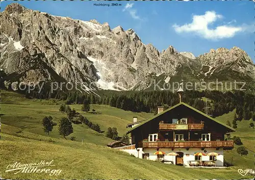 Dienten Hochkoenig Alpengasthof Mitteregg Kat. Dienten am Hochkoenig