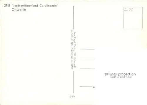 Carolinensiel Ostfriesland Ortspartie Kat. Wittmund