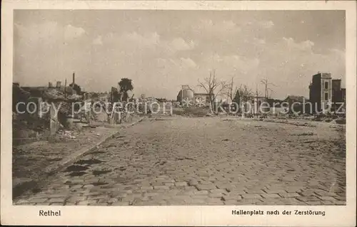 Rethel Ardennes Hallenplatz nach der Zerstoerung 1. Weltkrieg Kat. Rethel