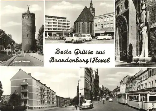 Brandenburg Havel Plauer Torturm Der Roland Stadtansichten Kat. Brandenburg