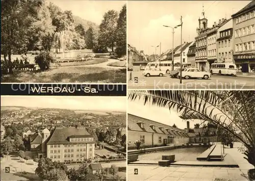 Werdau Sachsen Stadtpark Marktplatz Diesterweg Oberschule Sportschule Kat. Werdau