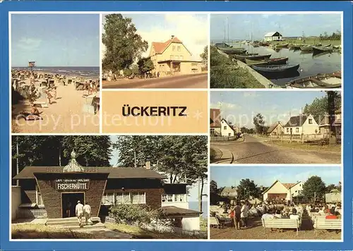 ueckeritz Usedom Strand Hafen Ratscafe Achterwasser Fischerhuette Kat. ueckeritz Usedom