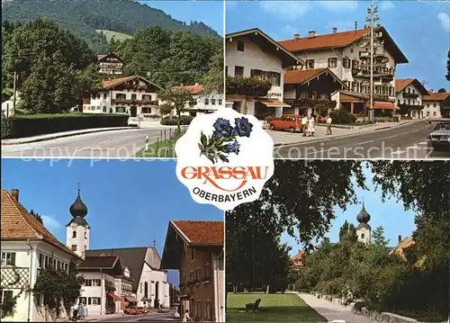 Grassau Chiemgau Stadtansichten mit Kirche  Kat. Grassau