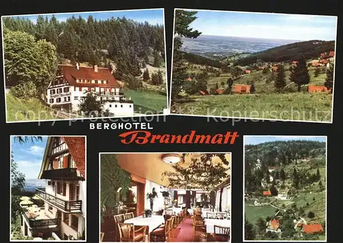 Sasbachwalden Berghotel Brandmatt Kat. Sasbachwalden