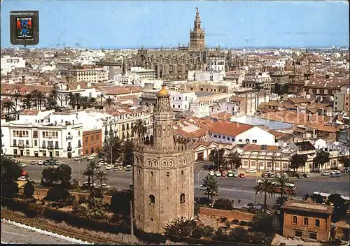 Sevilla Andalucia Torre del Oro y Catedral  Kat. Sevilla 