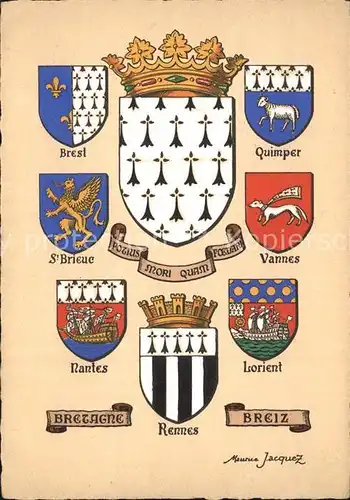 Rennes Wappen der Bretagne Krone Kat. Rennes