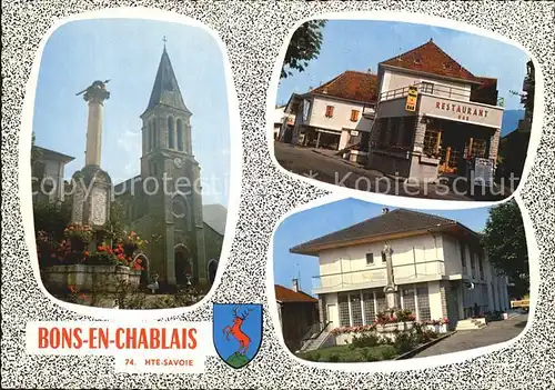 Bons en Chablais Monument Eglise Restaurant Kat. Bons en Chablais