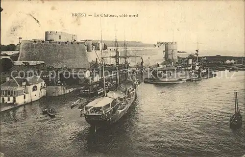 Brest Finistere Chateau cote nord Bateaux Kat. Brest