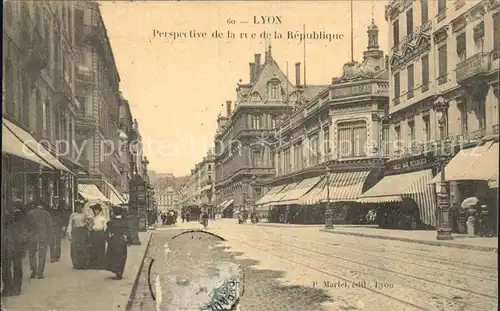 Lyon France Perspective de la Rue de la Republique Kat. Lyon