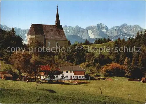 Schleching Streichenkapelle mit Kaisergebirge Kat. Schleching