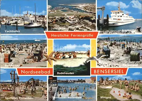 Bensersiel Nordseebad Yachthafen Fliegeraufnahme Am Anleger Badestrand Badespass Strand Spielplatz Kunterbunt Seewasser Wellenbad Minigolf