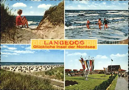 Langeoog Nordseebad Duenen Badespass Strand Promenade Kat. Langeoog