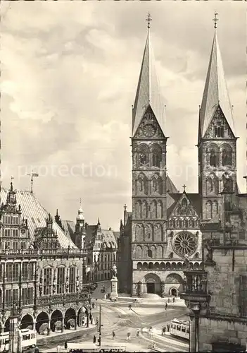 Bremen Marktplatz mit Dom und Rathaus Kat. Bremen