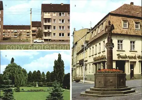 Frankenberg Sachsen Neubaugebiet Luetzelhoehe Park Brunnen am Platz der Einheit Kat. Frankenberg Sachsen