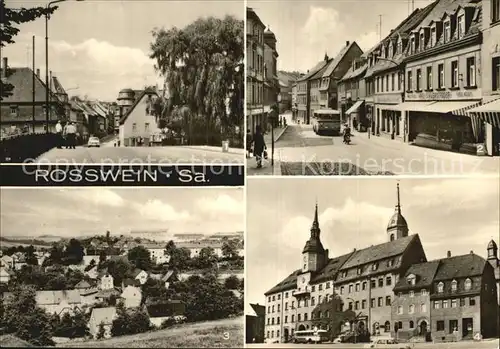 Rosswein Dresdner und Doebelner Strasse Teilansicht Rathaus Kat. Rosswein