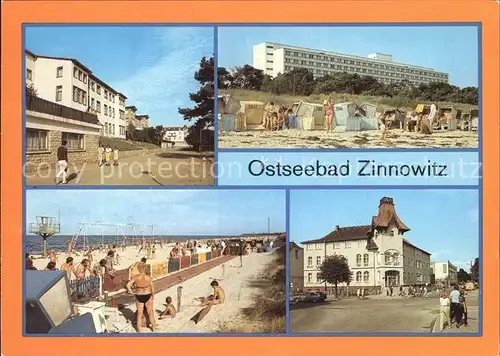 Zinnowitz Ostseebad Ferienheime Gertrud Roter Oktober und Ernst Schneller Strand mit Kegelbahn