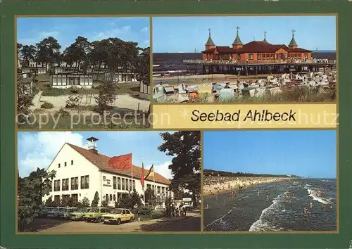 Ahlbeck Ostseebad Urlauberdorf Seebruecke FDGB Heim Haus der Erholung Strand Kat. Heringsdorf Insel Usedom