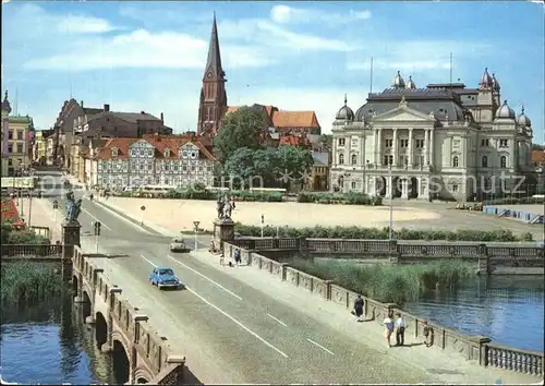 Schwerin Mecklenburg Dom und Theater Kat. Schwerin