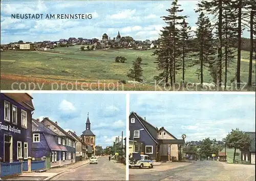 Neustadt Rennsteig Panorama Teilansichten Kat. Neustadt Rennsteig