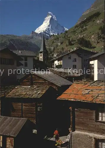 Zermatt VS Alte Gasse mit Matterhorn Kat. Zermatt