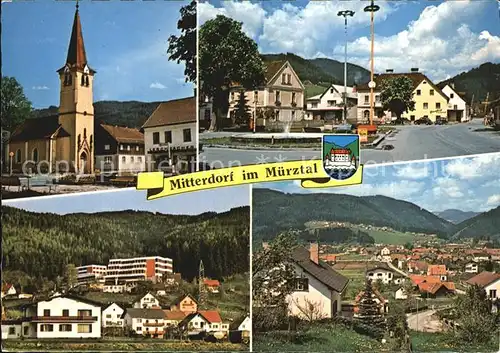 Mitterdorf Muerztal Kirche Strassenpartie Teilansichten Kat. Mitterdorf im Muerztal