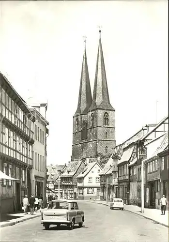 Quedlinburg Poelkenstr und Nikolaikirche Kat. Quedlinburg
