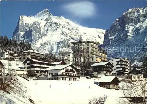 Grindelwald mit Wetterhorn Hotels Jungfrau Belvedere und Garni Kat. Grindelwald